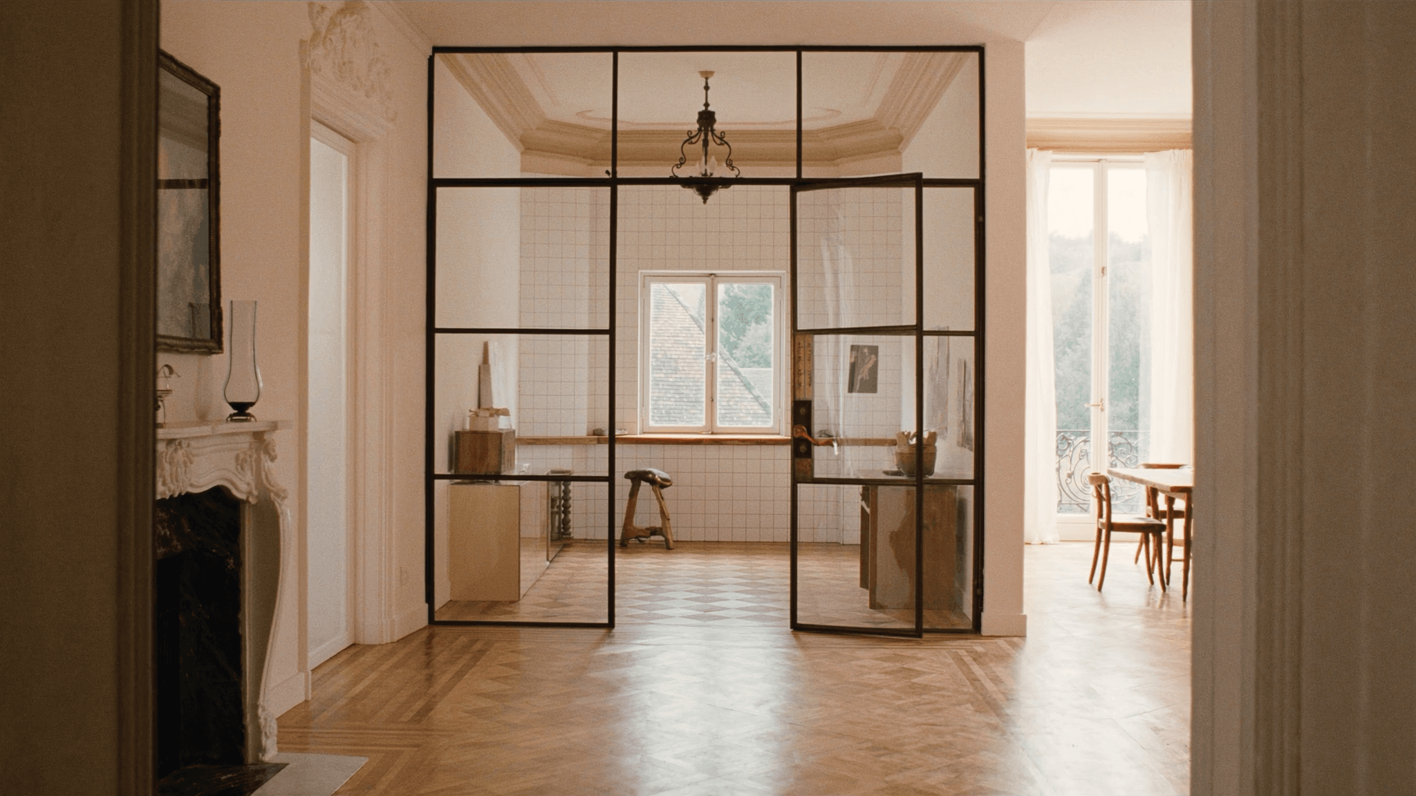 Verrière atelier Massy 91300 Centre Vieux-Massy + Vilmorin + Atlantis + Opéra — profil acier T 40 × 40 mm S235JR patine bronze antique sur mesure par Yann + vitrage Saint-Gobain Diamant 8+8 mm + filière laiton fait main fonderie Bois-d'Arcy 32 km — secteur Sainte-Marie-Madeleine XIIe MH ABF accepté 1ère instruction