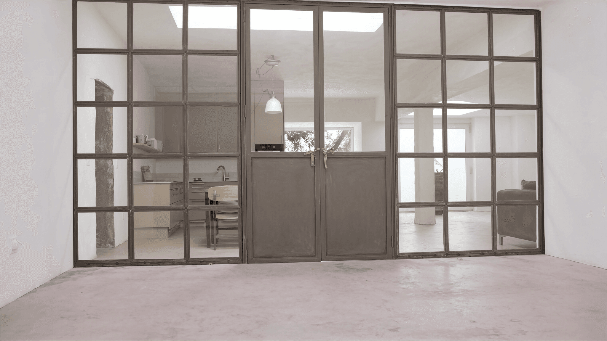 Verrière atelier Évry-Courcouronnes 91000 PRÉFECTURE Essonne — profil S235JR T 40 × 40 mm patine bronze antique par Yann + vitrage Saint-Gobain Diamant 8+8 mm + filière laiton Bois-d'Arcy 60 km — atelier Bruyères 65 km via A104 + N7