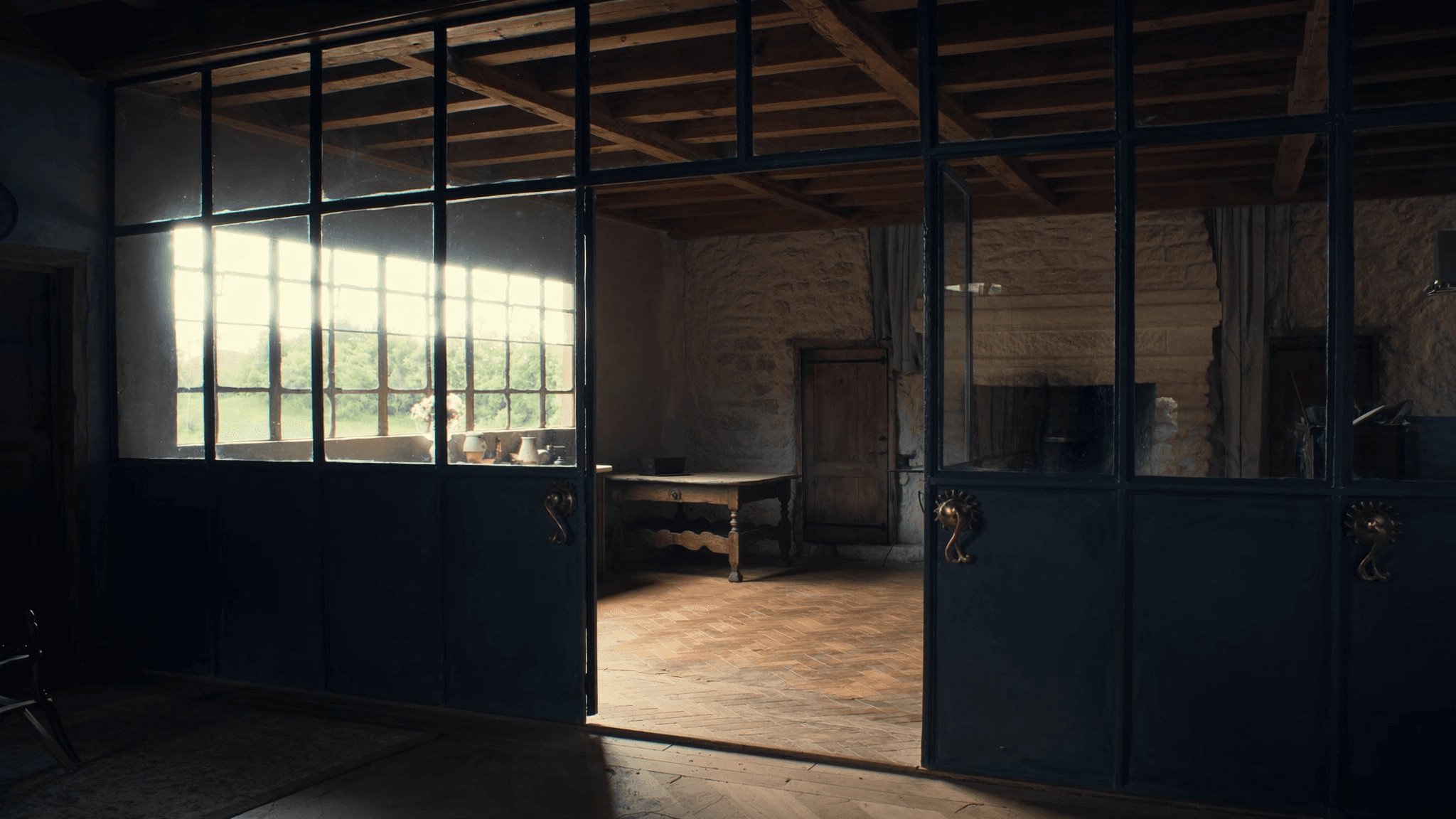 Verrière 9,2 m² acier brut huilé longère après