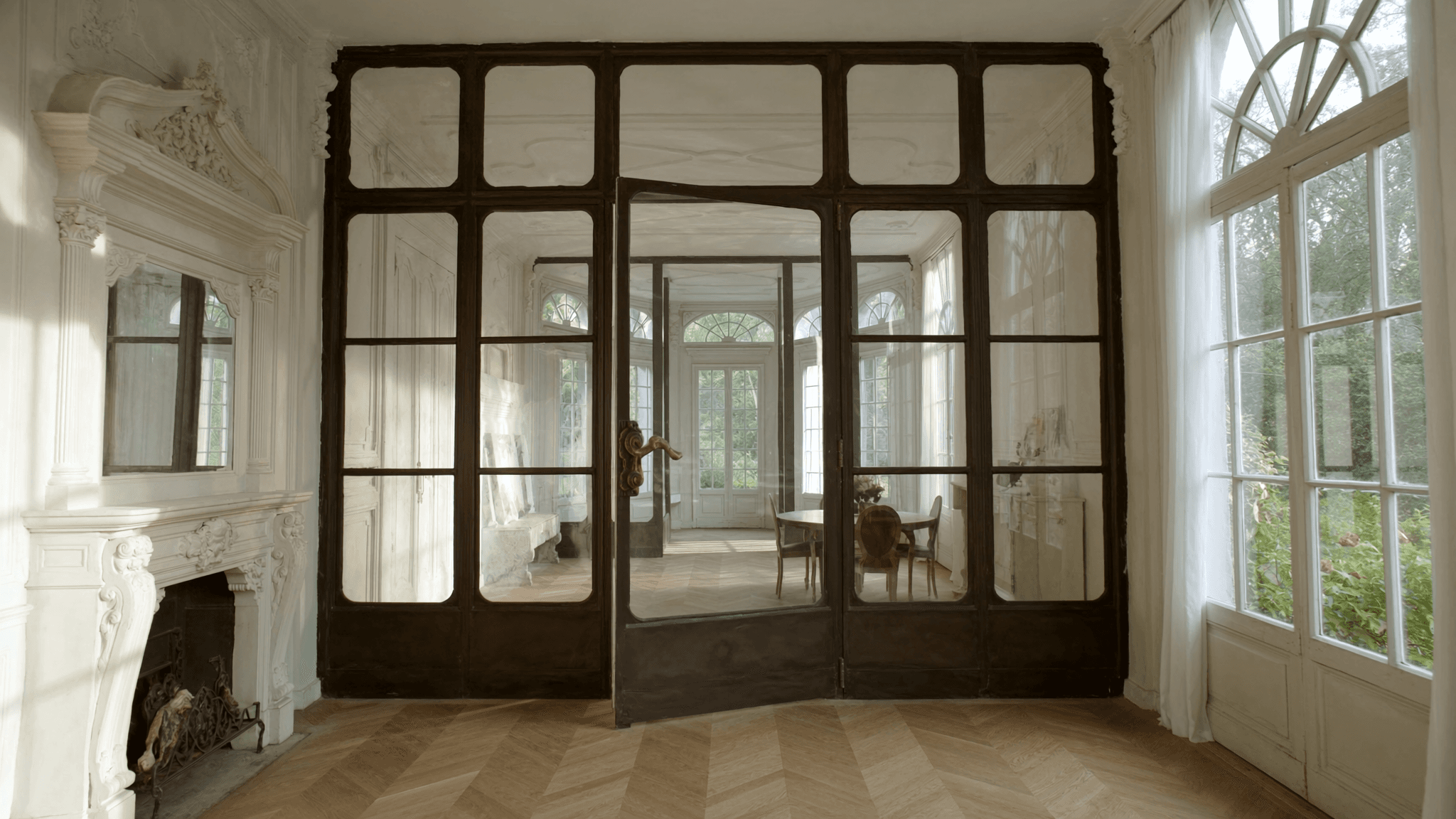Verrière atelier pavillon Belle Époque Morsang-sur-Orge 91390 Essonne centre-ville Parc du Château — profil acier S235JR T 40 mm patine bronze antique sur mesure Yann + laiton fait main fonderie Bois-d'Arcy + verre clair feuilleté Saint-Gobain Diamant 8+8 mm — DP mairie acceptée 1ère instruction