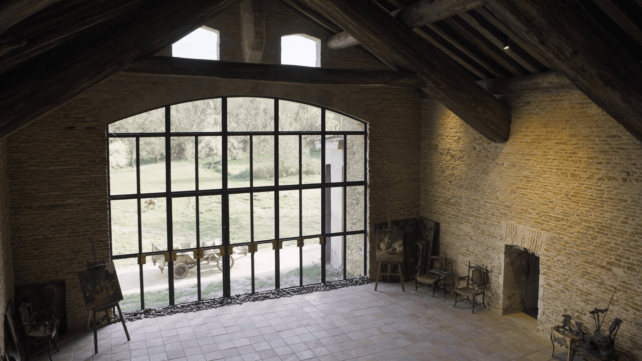 Verrière monumentale 8,6 m² longère Hurepoix approches château Sermaise