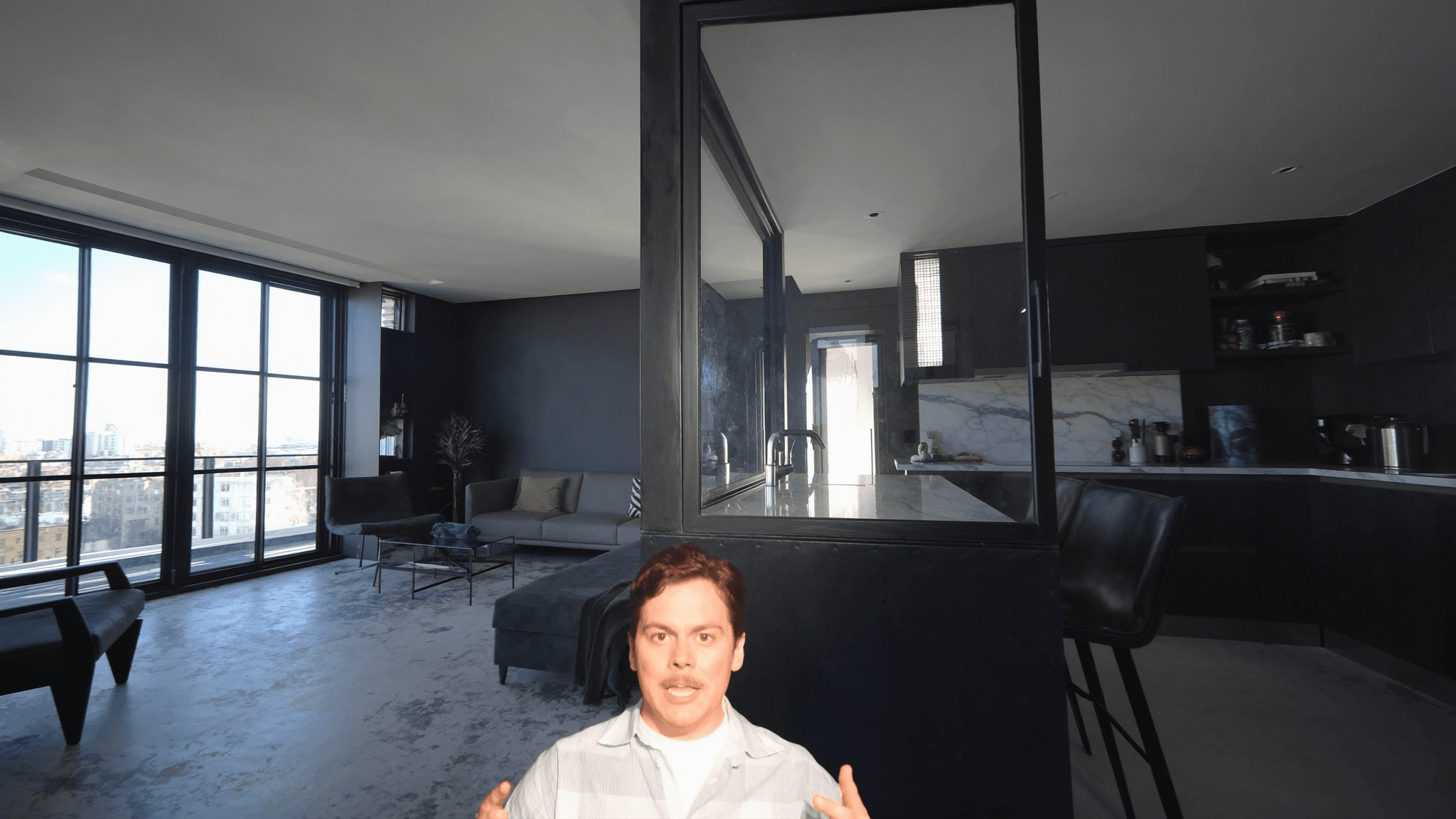Verrière atelier acier soudé MIG 8 carreaux — appart Boulogne-Billancourt