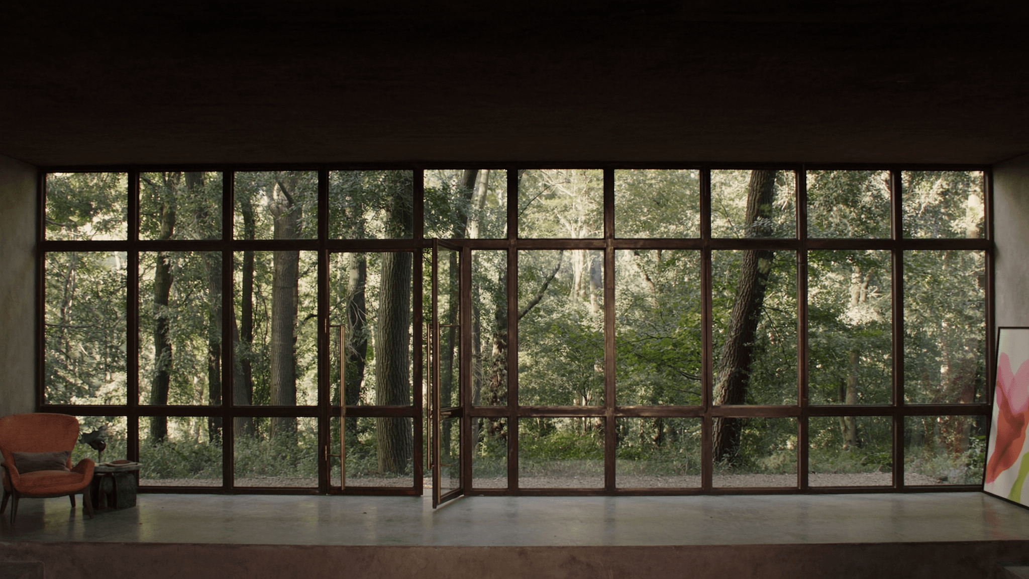 Verrière monumentale 10,8 m² villa contemporaine lisière forêt Fausses-Reposes 596 ha