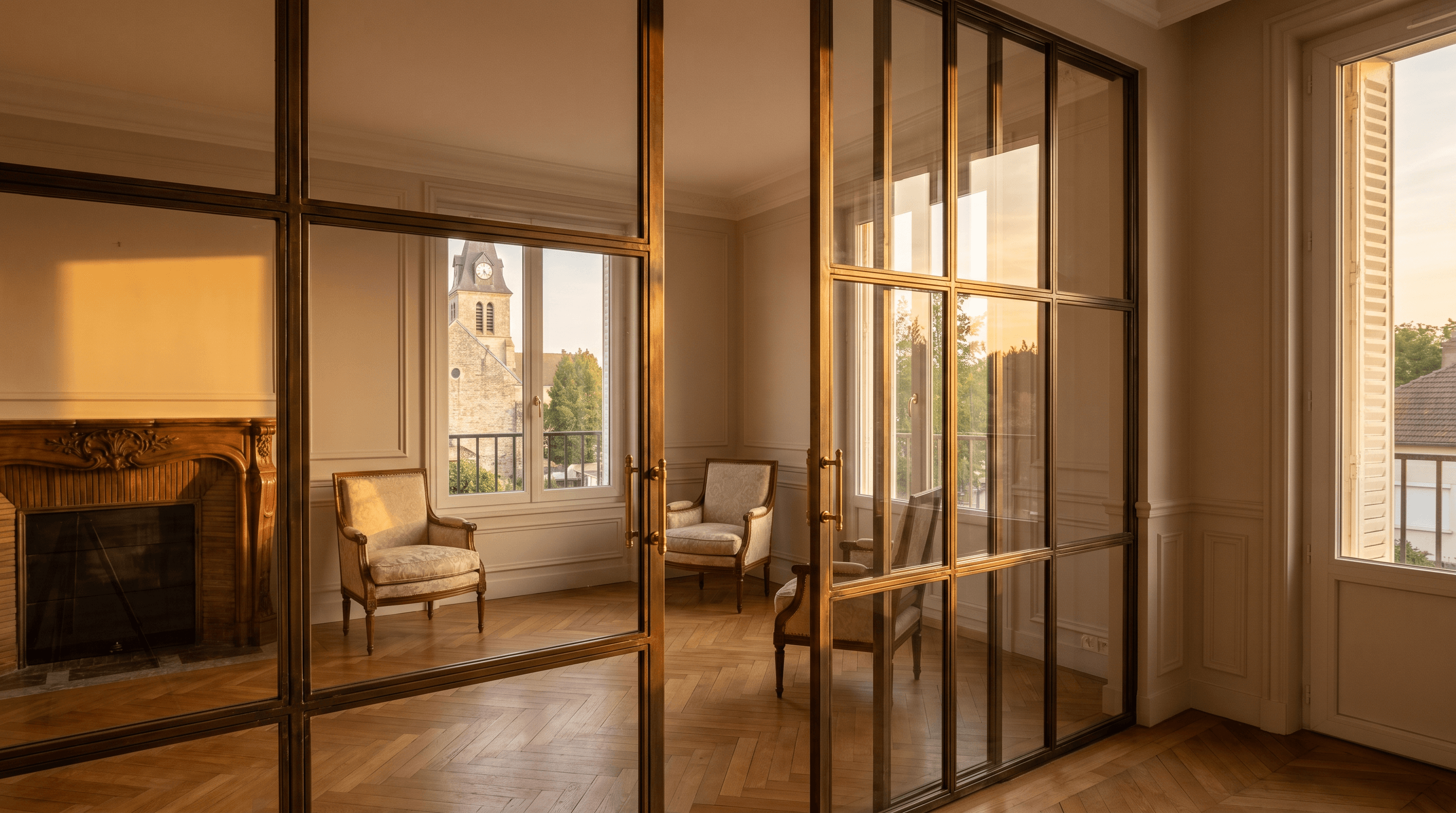 Véranda extension toiture verrière acier S235JR sur mesure structure IPN 80×40 + vitrage Saint-Gobain Cool-Lite SKN 165 8+12+8 thermique Uw 1,4 W/m²K — maison Chilly Mazarin (Essonne) — atelier AZ Construction Bruyères-sur-Oise 75 km via A86 + A6 — conformité DTU 39 menuiserie acier + DTU 33.1 verrière + RE2020