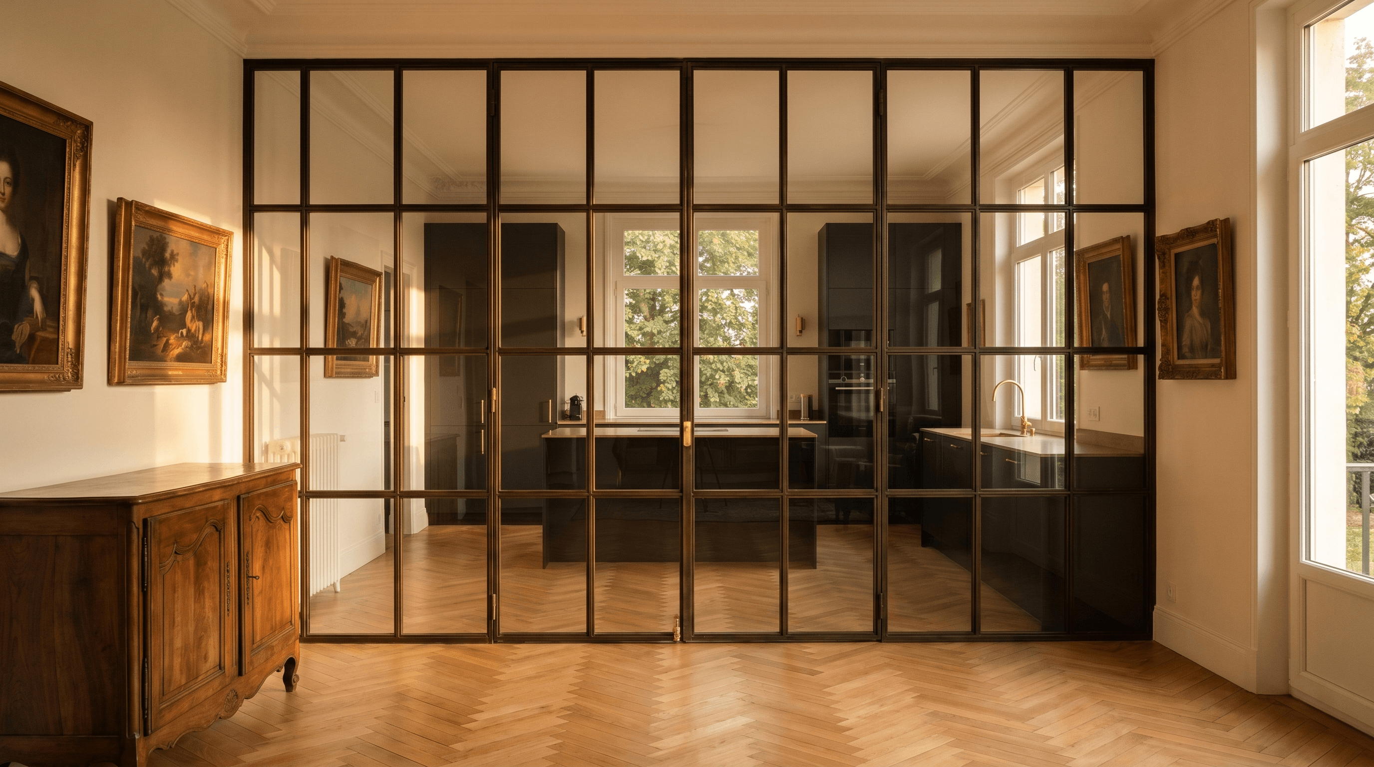 Avant : cloison plâtre fermée