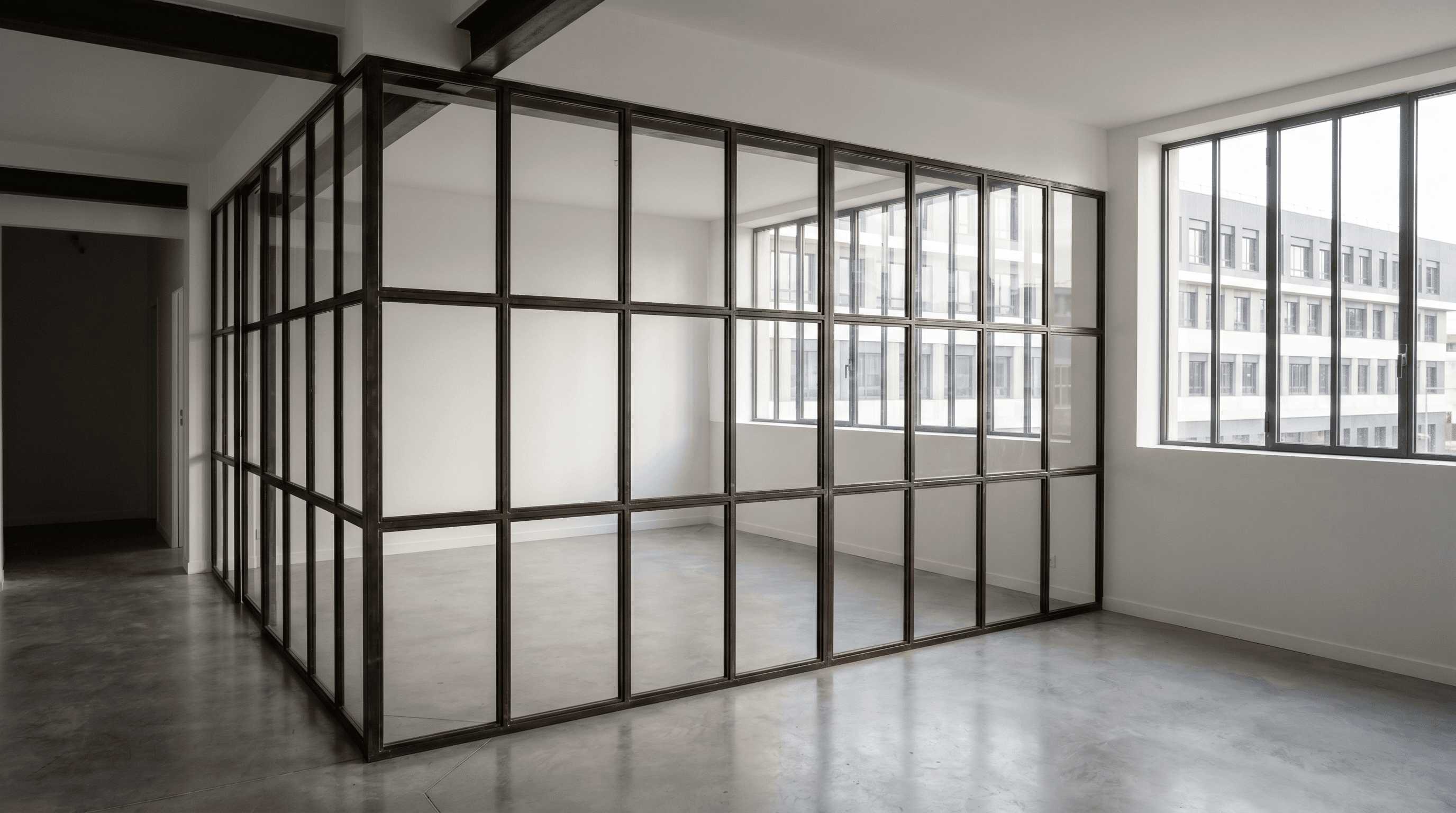 Verrière atelier acier noir mat — Évry-Courcouronnes
