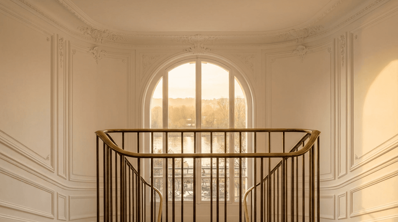 Garde-corps Haussmannien acier S235JR T 40×40 patine bronze + laiton — Bry-sur-Marne (Val-de-Marne 94, Marne) — AZ Construction Bruyères-sur-Oise — NF P01-012
