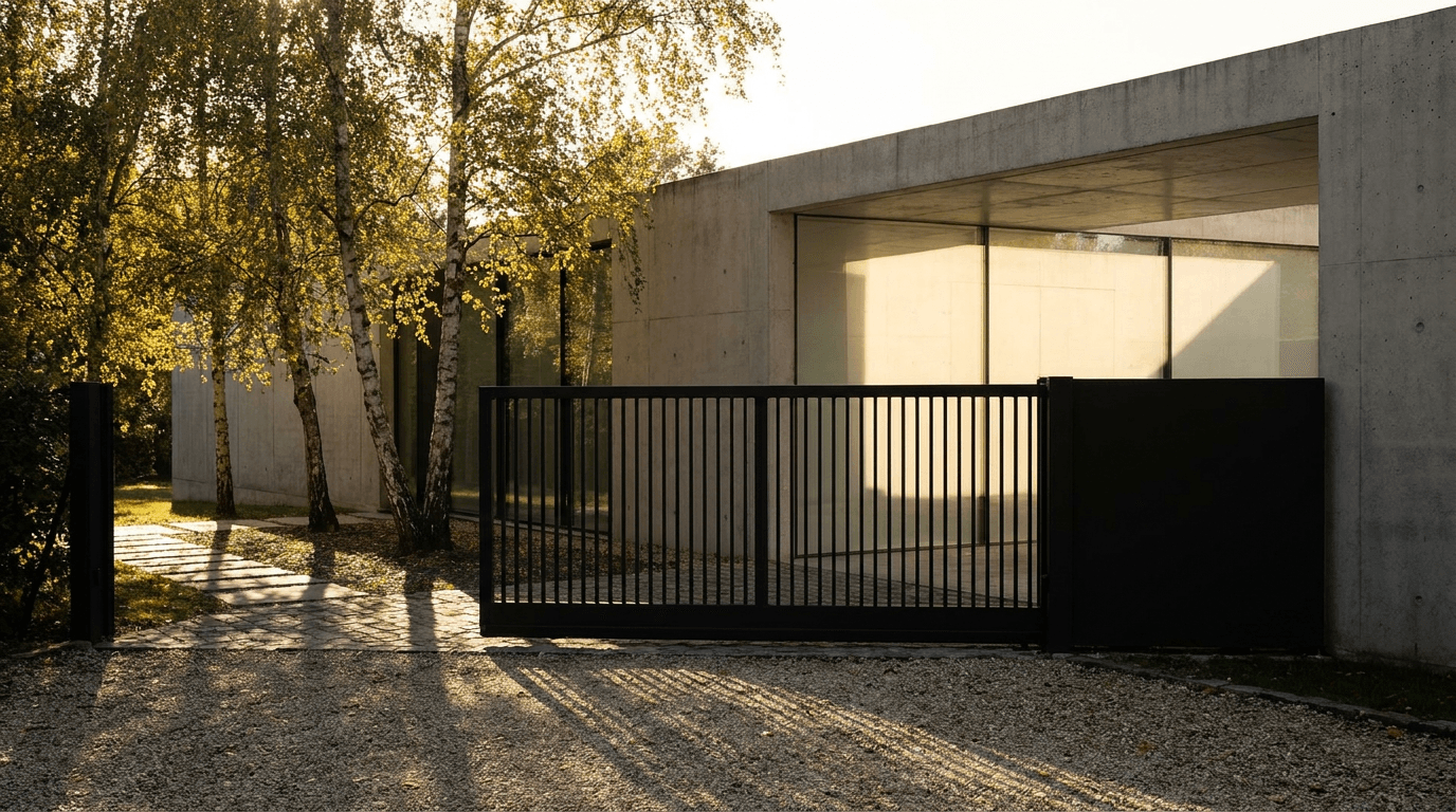 Portail acier S235JR coulissant motorisé Came BX-241 RAL 9005 noir — Saclay plateau scientifique (Essonne) — AZ Construction Bruyères-sur-Oise — EN 13241